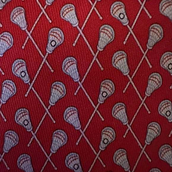 Vineyard Vines LACROSSE  Patterned tie. Red/White. Men’s - Picture 2 of 6